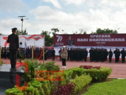 Danrem 091/ ASN Hadiri Upacara Peringatan HUT Ke – 77 Bhayangkara