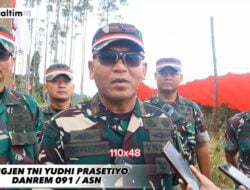 Korem 091/ASN Laksanakan Pembentangan Bendera Raksasa di IKN Pada HUT RI ke-78 Th