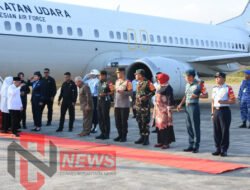 Korem 091/ASN Sambut Wakil Presiden RI KH Ma’ruf Amin di Bandara APT Pranoto