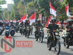 Sambut HUT RI Ke-78, Personel Kodim 0901/Samarinda Laksanakan Kegiatan Pawai Merah putih.