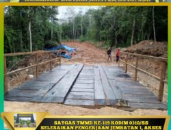 Satgas TMMD Ke-119 Kodim 0310/SS Selesaikan Pengerjaan Jembatan penghubung dua Kecamatan di Kabupaten Sijunjung