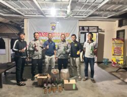 Polsek Koto Baru Sita Miras dan Tuak Ilegal dalam Operasi Pekat Singgalang 2025