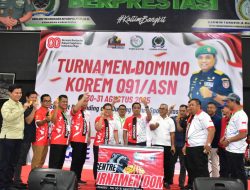 Korem 091/ASN bersama PORDI Gelar Open Tournament Domino Berhadiah Rp85 Juta