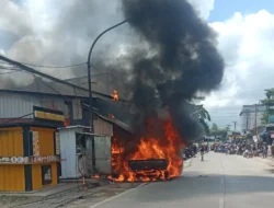 Pikap dan Toko Buah Terbakar di Sungai Kapih, Satu Orang Terluka