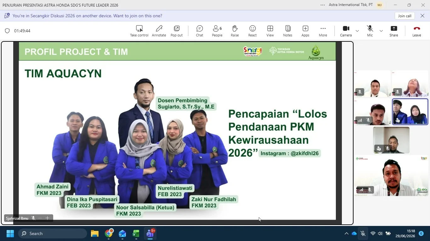 Keterangan Foto : Astra Motor Kalimantan Timur 2 selaku Main Dealer sepeda motor Honda dan bagian dari PT Astra Internasional Tbk dukung perwakilan mahasiswa Universitas Widya Gama Mahakam Samarinda yang melaju ke tahap Nasional dalam program Astra Hinda SDGs Future Leaders 2026